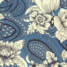 Blue Paisley Floral Print Italian Paper ~ Carta Varese Italy